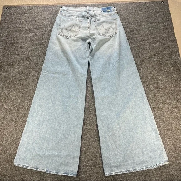 MOTHER Superior The Undercover Wide Leg Jeans Unripped Blue Wash Size 29 USA EUC - Picture 8 of 10